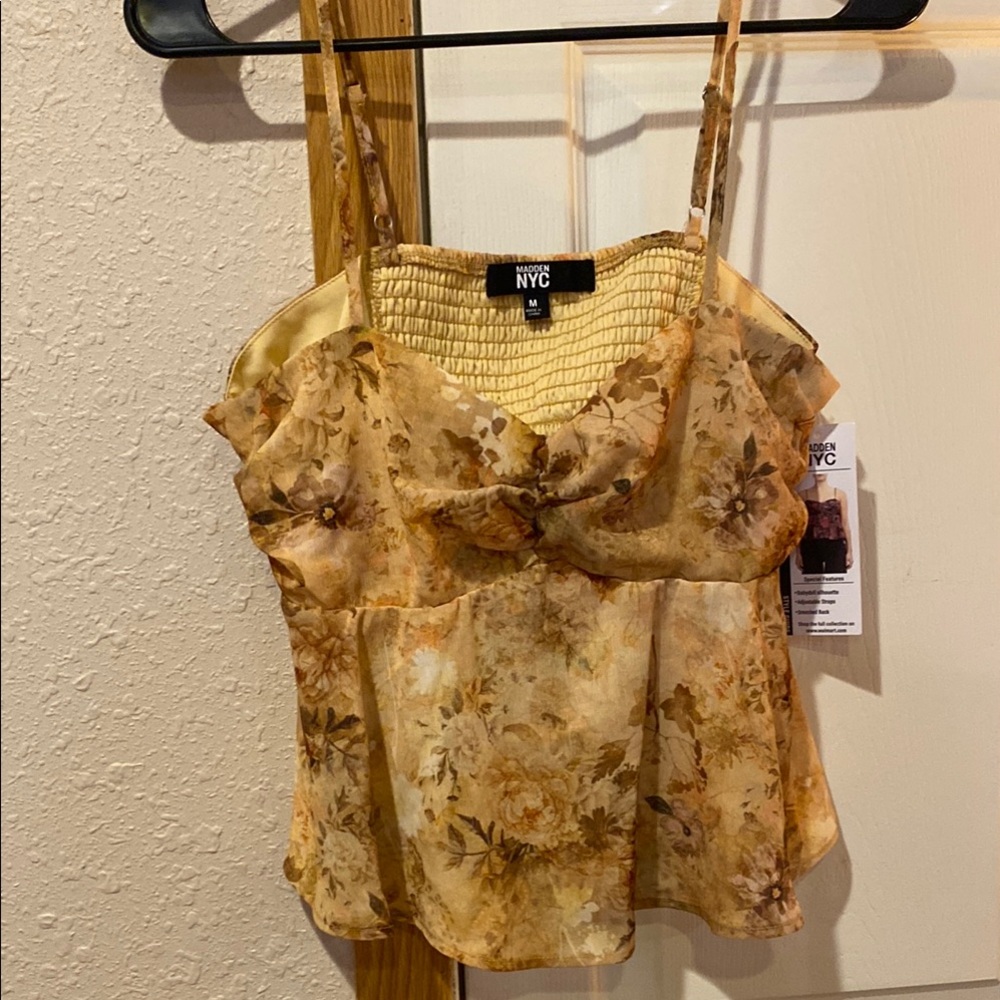 NYC Women's Floral Camisole in Golden Brown